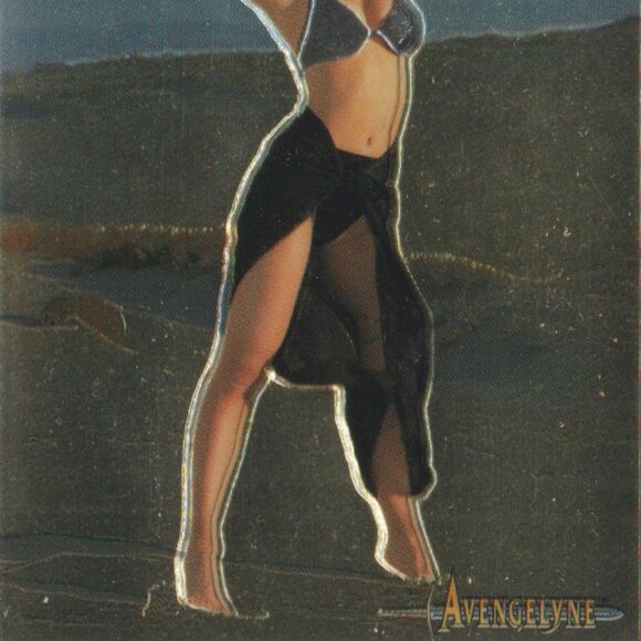Avengelyne Series 1 Chromium Embossed Insert Chase Card E4 Cathy Christian Model - Picture 2 of 4